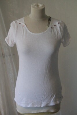 ORIGINAL Top T-Shirt HARRIS WILSON Baumwolle weiß Gr. 2 oder 38 neu
