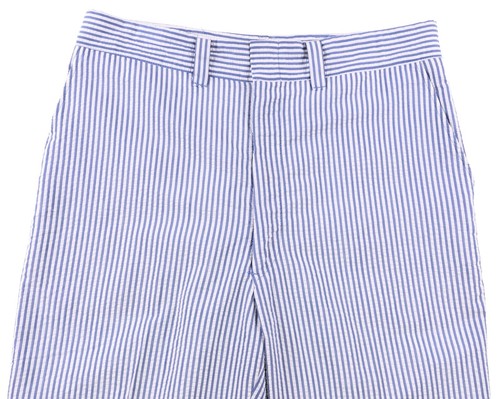 Harris Slacks Made in USA Lightweight Cotton Seersucker Blue Mens Pants 34 x 28 - Picture 2 of 5
