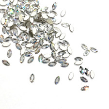 24 pcs Swarovski 2200 Navette Flatbacks No-Hotfix 4x2mm clear CRYSTAL 001 
