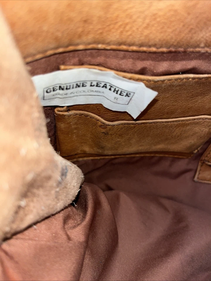 正品棕褐色皮革哥伦比亚制造公文包肩带。 笔记本电脑包 — 第 4/4 张图片