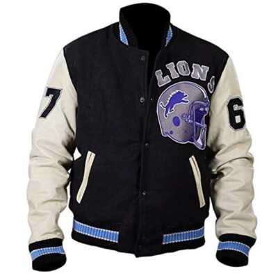 Herren Axel Foley Beverly Hills Cop Jacke Wolle Detroit Lions Letterman Jacke