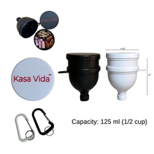 Protein Powder Funnel 2-in-1 - Pillbox 125ml-1/2 cup (2 Pack) Kasa Vida