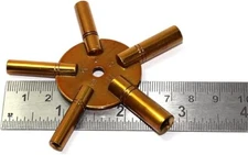 5 in 1 Grandfather Clock Winding Key BRASS ODD Numbers NEW Mantle Clock 5 Prong