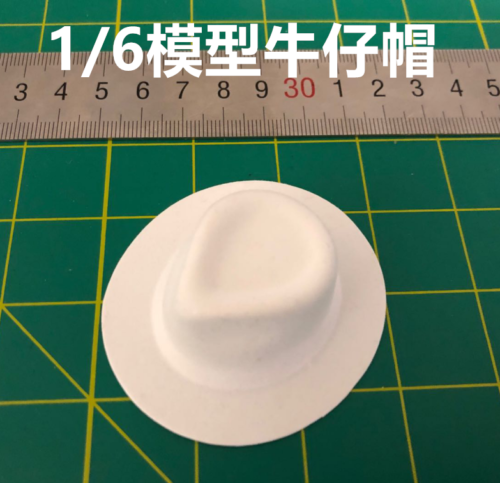 1/6 Scale Cowboy Hat Casual Hat White Flocking Top Hat Fit 12" Action Figure New - Picture 1 of 6
