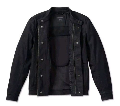Harley Davidson Chisel Jacket Size 4XL Denim Trucker Riding Black Mens 98118-23V - Picture 22 of 24