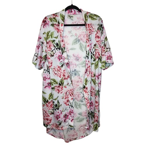 Show Me Your Mumu Pink floral Garden of Bloom one size robe with tie - Picture 4 of 7