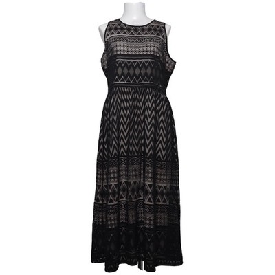 Warehouse, Kleid, Größe: 42, Schwarz/Beige, Polyester/Viskose, Chevron #dcs