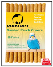 Bird Perch Covers - 10 Count of Sanded Gravel Paper Accessories for Parakeets, F