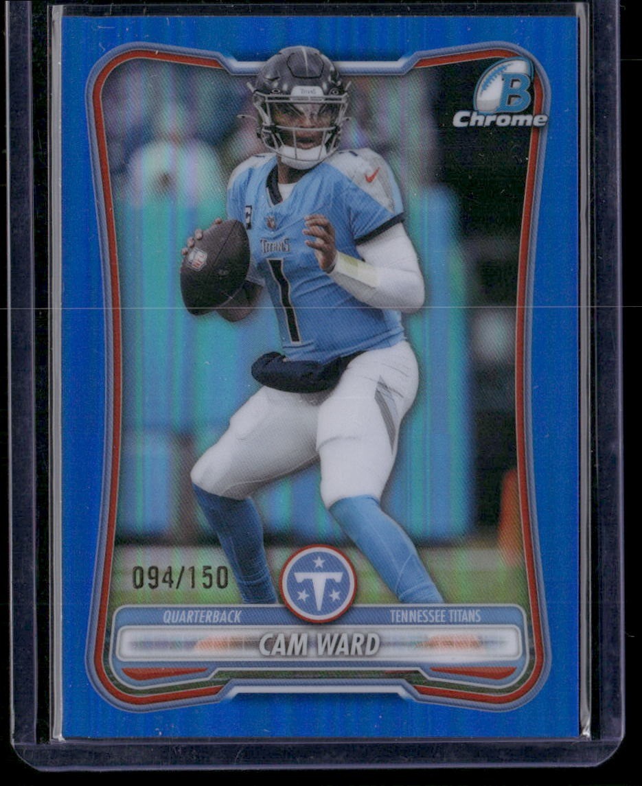2026 Bowman #BCV-95 Cam Ward Chrome Blue Refractor #/150