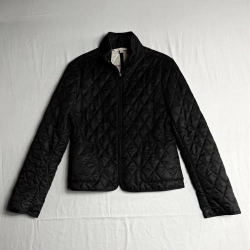 Burberry Brit Women’s Black Quilted Full Zip Jacket w/ Pockets Size M