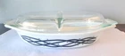 Vtg Ltd Ed. Pyrex Barbed Wire Divided Casserole Dish w/ Lid 1.5qt Promo 1958 MCM