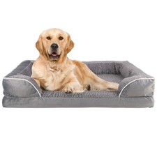 PETMAKER Orthopedic Dog Bed - 42in Dog Couch Bed with Supportive Wraparound B...