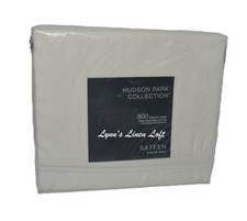 HUDSON PARK By BLOOMINGDALE'S 800 TC Ivory KING FLAT SHEET 250 Egyptian Cotton