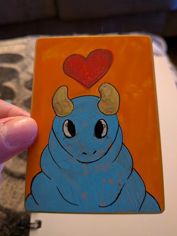 aceo original art cards "Squish" 2.5" x 3.5" acrylic paint