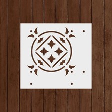 Caspian Tile Stencil - Floor Stencils, Mediterranean Tile Stencils, Extra Large