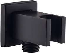 Wall Supply Elbow with Hand Shower Holder, Brass Square 1/2  Shower Hose Connect
