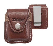 Zippo Lederetui für Feuerzeug Braun mit Clip, 7,5x6 cm, USA-Herstellung