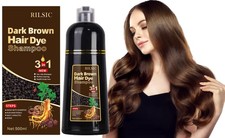 Dark Brown Hair Dye Shampoo, 500ML Instant Hair Colour Shampoo 3 in 1,Hair Colo