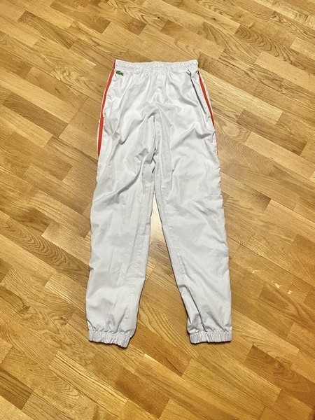 Men Lacoste Trousers White Nylon S