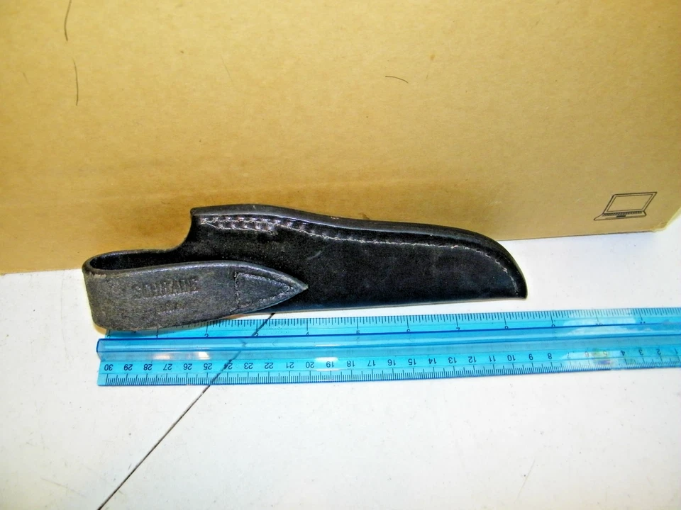 Bonita funda de cuero negro para Schrade 8" de largo Foto 3 de 3