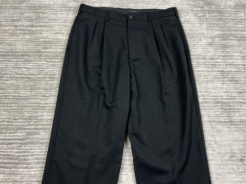 Studio Bill Blass Pants Mens 36x30 Black Poolyester Blend Cuffed - Picture 2 of 12