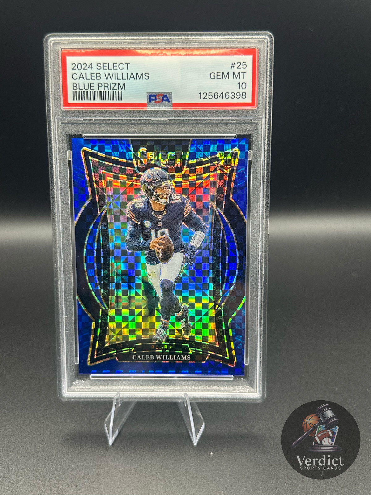 Caleb Williams 2024 Panini Select Blue Prizm /249 Rookie #25 PSA 10 GEM MINT