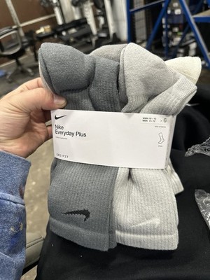 Nike Grey Crew Sock 6 Pack Men Large 8-12 New