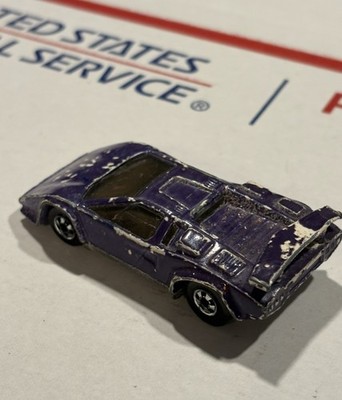 1987 Hot Wheels Lamborghini Countach Rare Purple With Windows