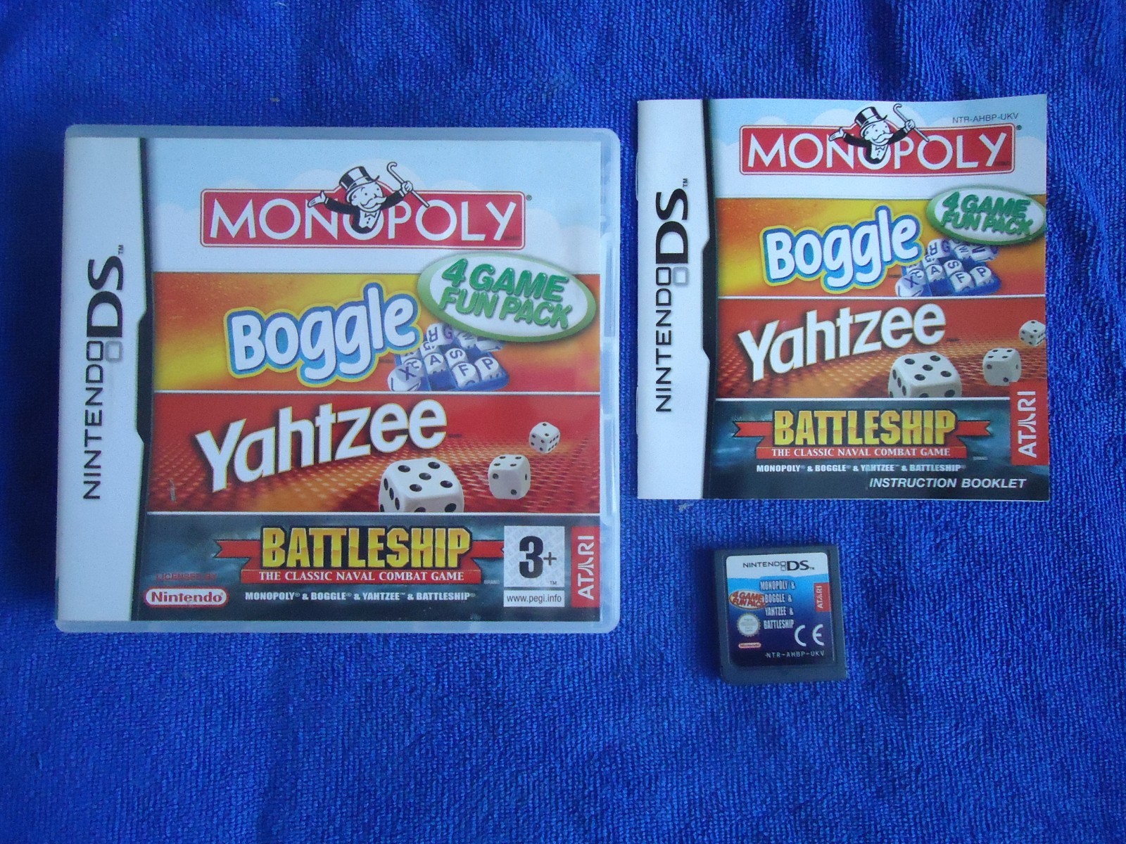 Hasbro Compilation Monopoly/Boggle/Yahtzee/Battleship Nintendo DS Game (L)