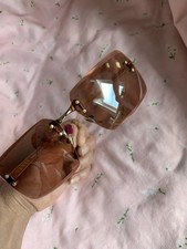 VERSACE Gorgeous Oversized Vintage Rimless Beveled Sunglasses UNWORN Y2K