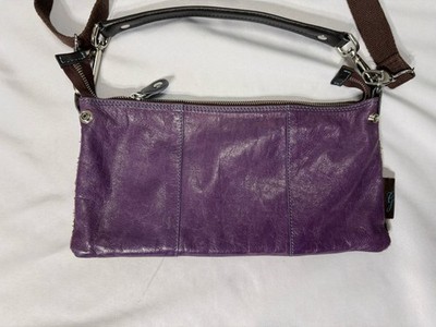 GABS Firenze Purple Leather Convertible Crossbody Shoulder Clutch Bag Made Italy