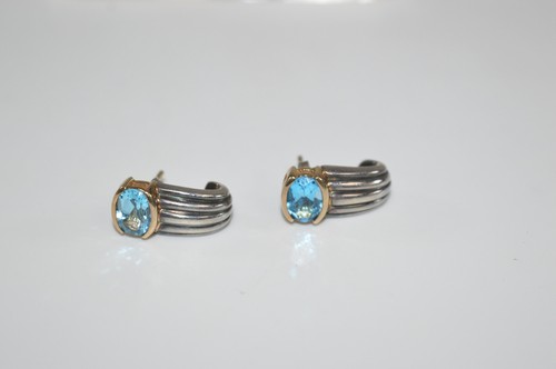 14k Gold + Sterling Silver Topaz Earrings