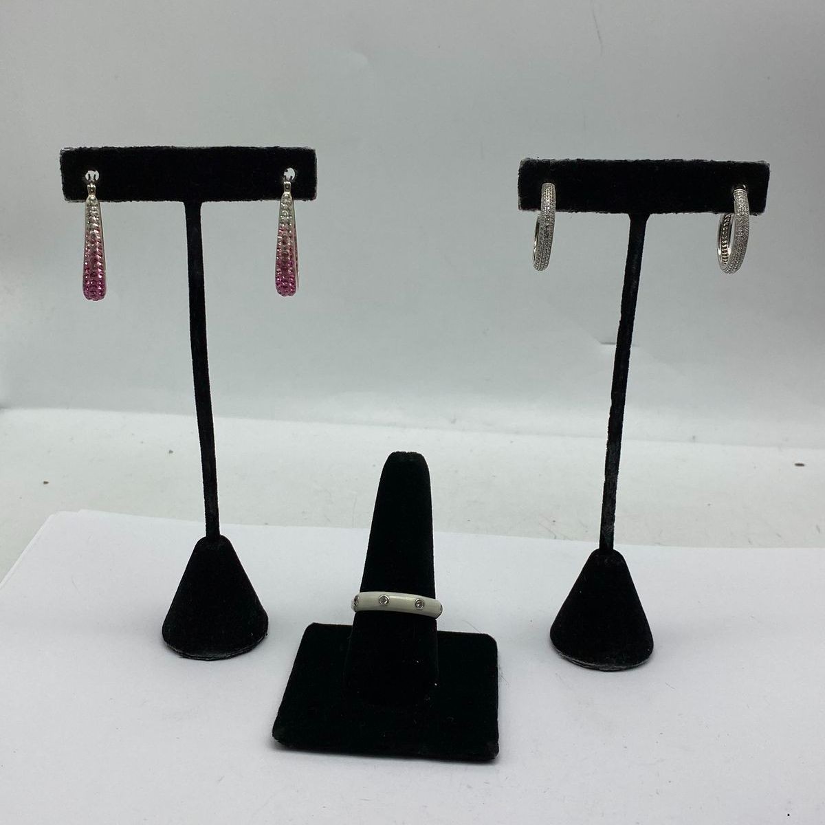 Sterling Silver Assorted Ring/Earring Jewelry Bun… - image 1