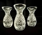RARE Vintage Set of  Three Petite Waterford Crystal 4-inch  Violet Bud Vases