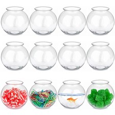 JoyServe 16 Oz Plastic Fish Bowl (12 Pack) 4 Inch Heavy Duty Plastic Sweet Bowl