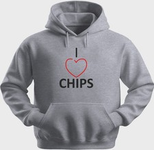 Funny Unisex Hoodie Hooded Sweatshirt Gildan Blend I Love Chips H0432