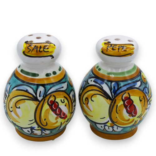 Sel Et Poivre Avec Plateau, Céramique Caltagirone - Sculture, Décoration Grenade - Photo 4 sur 7
