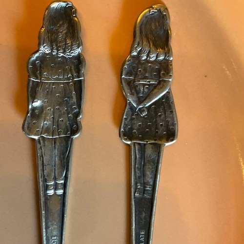 VTG 1930's CARLTON SILVERPLATE DIONNE QUINTUPLETS GIRLS SPOON SET OF 5 Sisters - Picture 15 of 23