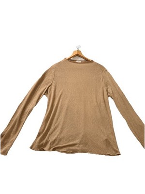 KLEY Beige Long Sleeve Top Size L Lightweight Relaxed Fit Minimalist Casual