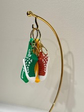 Colorful Sneaker Keychain Set Forever Sports Shoe Charms Green Red Yellow