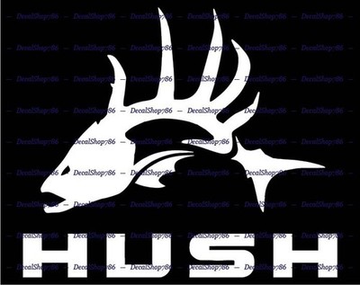 HUSH Apparel & Gear - Hunting/Fishing Sports - Vinyl Die-Cut Peel N' Stick Decal