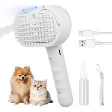 Cat Steam Brush,4-in-1 Spray Hair Removal Dog Brush for Shedding  Grooming w...