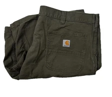 Carhartt Men's Size 44 Green Rugged Flex Relaxed Fit Canvas Work Shorts 102514