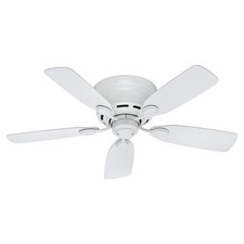 Hunter 51059 Low Profile IV Ceiling Fan 42 inches White White Finish