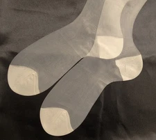 Alberts Vintage Velvetized RHT Stocking size 10 Long Off White 2 prs