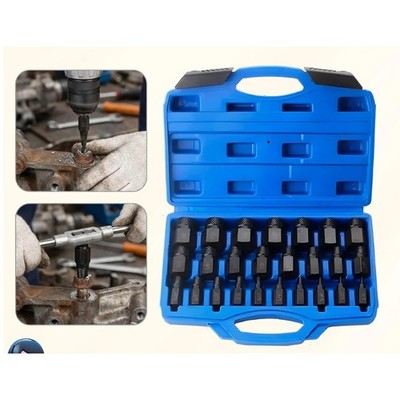 25Pcs Screw Extractor Set Hex Head Multi-Spline Easy Out Bolt Extractor Set 