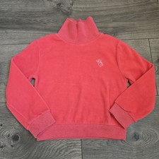 Vintage Disney Winnie the Pooh Pink Fleece Pullover Baby 12 18M Sears Embroidery