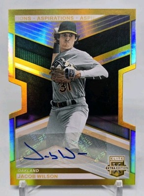 2023 Elite Extra Edition JACOB WILSON Aspirations Gold Die Cut Auto /24 Oakland