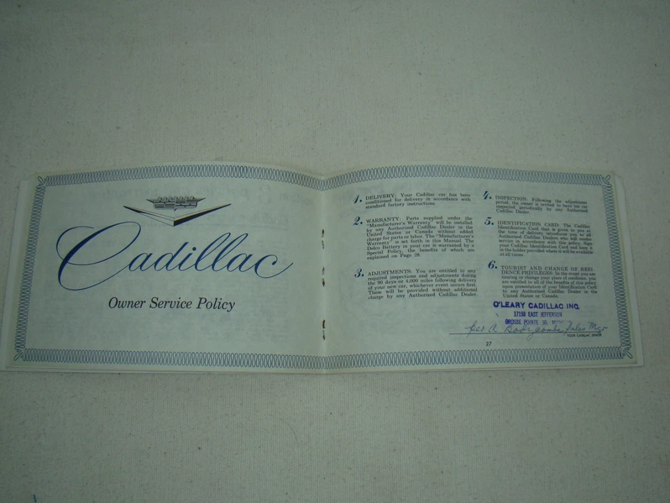 Libro manual original del propietario de Cadillac 1958 58 Caddy eldorado GM concesionario Foto 3 de 3