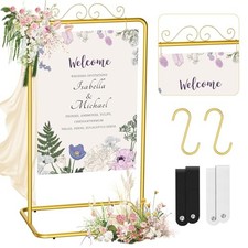 Wedding Welcome Sign Stand,69"Adjustable Wedding Sign Holder,Welcome to Gold